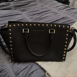 Michael Kors Studed Medium Brown top handle